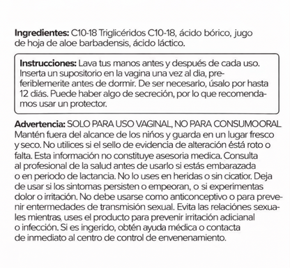 Apoyo Vaginal Con Ácido Bórico